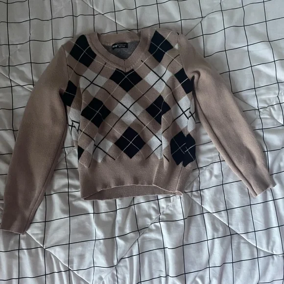 plaid polyester, long sleeve sweater - Picture 4 of 7
